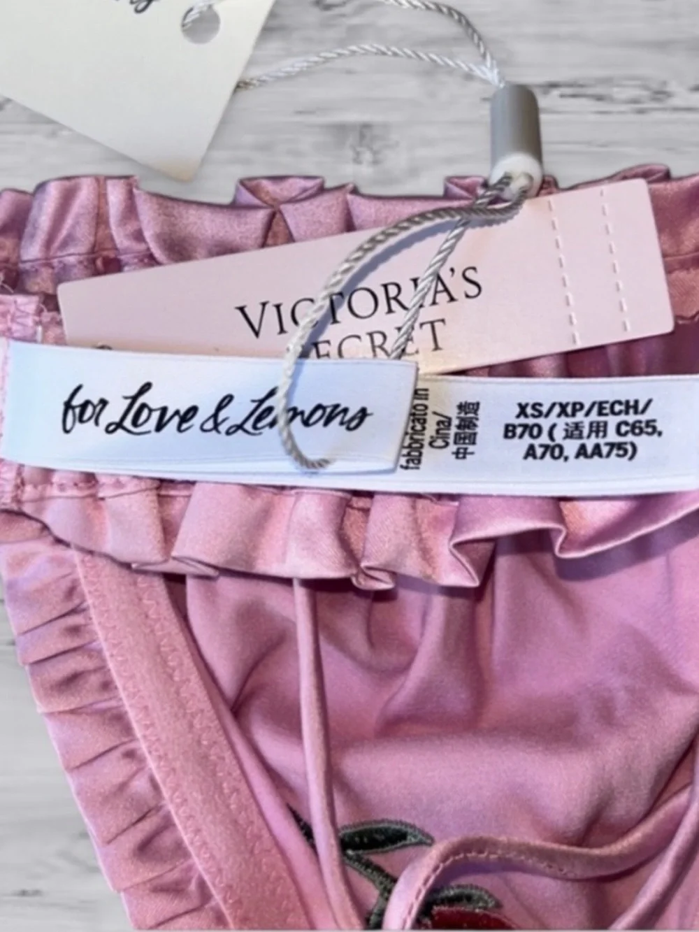 🆕💕🍋 For Love & Lemons Rose Coquette Set Victoria Secret XS NWT🌹